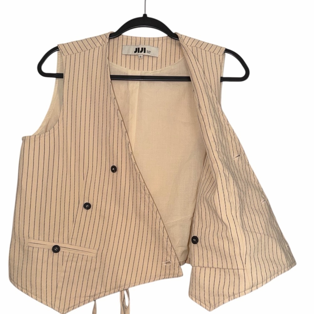 JiJi Studio Paris France Tailored Pin Striped Vest Small - Picture 5 of 11